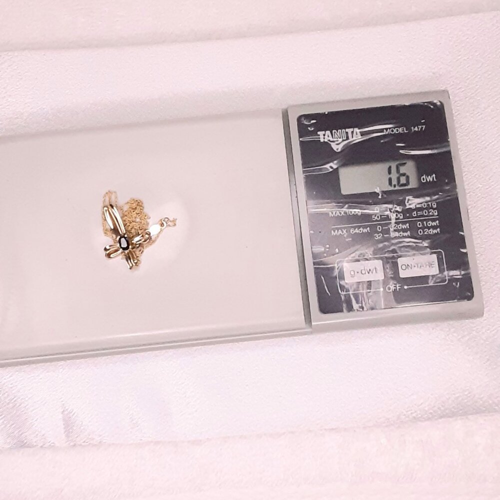NEW 10kt yellow gold sapphire cross pendant - Picture 6 of 7
